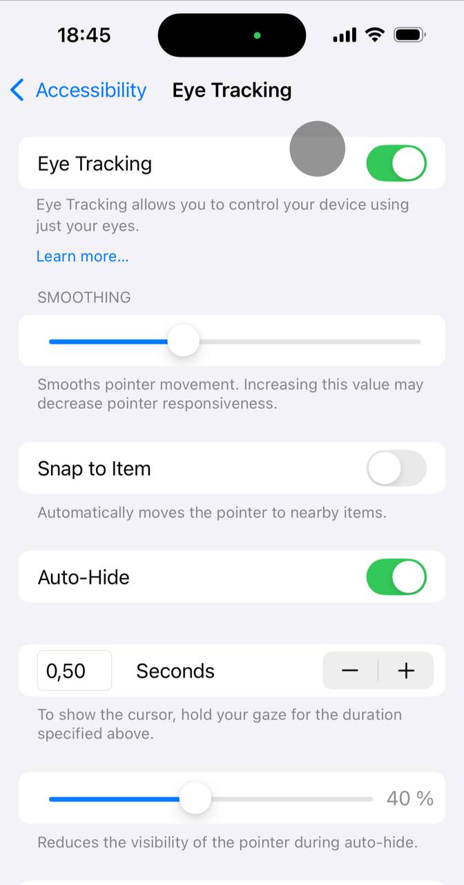 Самая кайфовая фича новой iOS 18 - это глазной трекер вместе